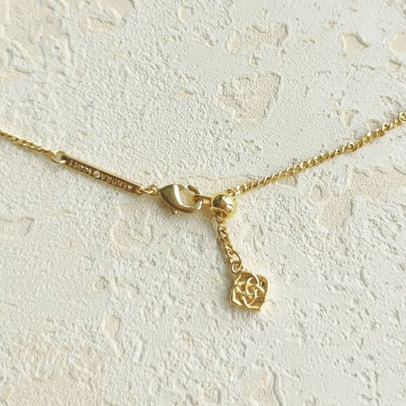 Kendra Scott Clover White Crystal Gold Short Necklace - Picture 4 of 4